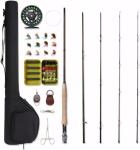 NetAngler Fly Fishing Rod and Reel Combo 4-Piece Fishing Rod 5wt Aluminum Fly Reel 28 Pieces Flies Kit with Free Rod Tip,Backing,and Cloth Carry Bag