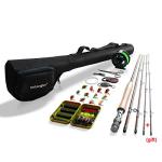 NetAngler Fly Fishing Rod and Reel Combo 4-Piece Fishing Rod 5wt Aluminum Fly Reel 28 Pieces Flies Kit with Free Rod Tip,Backing,and Cloth Carry Bag