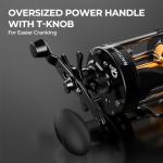 KastKing Rover Round Baitcasting Reel, Left Handed Fishing Reel,Rover40,Black