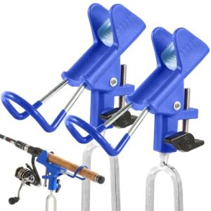 Tripquips Fishing Rod Holders - Upgraded 360 Degree Adjustable Fishing Pole Stand Equipment for Bank, Beach, Gift for Men Equipment(Blue)