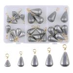 Twist-On Copper-Cored Lead Fishing Weights Sinkers Kit – 25PCS Drop Shot & Bass Casting Sinkers with Swivel for No Snag in Saltwater & Freshwater, High-Density for Bass, Catfish & Rock Fishing