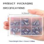 Twist-On Copper-Cored Lead Fishing Weights Sinkers Kit – 25PCS Drop Shot & Bass Casting Sinkers with Swivel for No Snag in Saltwater & Freshwater, High-Density for Bass, Catfish & Rock Fishing