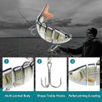TRUSCEND Easy Catch Swimmax, Magic Noisy Turbulent Wiggling and Vibrating Actions for More Bites, Segmented Swimbait Jointed by Dyneema Strongest Fiber, Lifelike Fishing Lures for Relax Family Fishing
