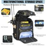 HAMBOLY Fishing Backpack with Rod Holders, 40L Tackle Box Backpack for Fishing Gear and Equipment, Waterproof Fishing Tackle Bag for Men