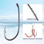 Dr.Fish 100 Pack Bait Holder Hooks Freshwater Fishing Hooks, Down Eye, Offset, Walleye/Trout/Crappie/Panfish/Bluegill Saltwater Fishing #8