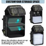 HAMBOLY Fishing Backpack with Rod Holders, 40L Tackle Box Backpack for Fishing Gear and Equipment, Waterproof Fishing Tackle Bag for Men