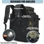 HAMBOLY Fishing Backpack with Rod Holders, 40L Tackle Box Backpack for Fishing Gear and Equipment, Waterproof Fishing Tackle Bag for Men