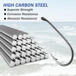 Dr.Fish 100 Pack Bait Holder Hooks Freshwater Fishing Hooks, Down Eye, Offset, Walleye/Trout/Crappie/Panfish/Bluegill Saltwater Fishing #8