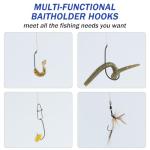 Dr.Fish 100 Pack Bait Holder Hooks Freshwater Fishing Hooks, Down Eye, Offset, Walleye/Trout/Crappie/Panfish/Bluegill Saltwater Fishing #8