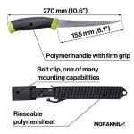 Morakniv Companion Stainless Steel Fish Fillet Knife with Sheath, Black/Yellow, 6.1 Inch