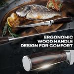 Huusk Filet Knife for Fish - 7 Inch Fish Fillet Knife with Wood Handle, Flexible Boning Knives for Meat Cutting, Professional Japanese Fishing Knives for Meat Poultry Cutting, Christmas Gifts for Men