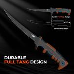 KastKing Ultimate Angler 7" Fillet Knife, Razor Sharp Corrosion-resistant Vanadium Stainless Steel Blade, Fishing Knife Includes Sheath with Sharpener & Line Cutter, EnduraGrip Ergonomic Handle