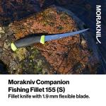 Morakniv Companion Stainless Steel Fish Fillet Knife with Sheath, Black/Yellow, 6.1 Inch