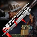 Huusk Filet Knife for Fish - 7 Inch Fish Fillet Knife with Wood Handle, Flexible Boning Knives for Meat Cutting, Professional Japanese Fishing Knives for Meat Poultry Cutting, Christmas Gifts for Men