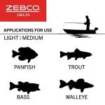 Zebco Delta Spincast Fishing Reel, Size 20 Reel, Right or Left-Hand Retrieve, Pre-Spooled with 6-Pound Zebco Fishing Line, Cool Gray (Clam Packaging)