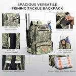 KastKing Bait Boss Fishing Tackle Backpack with Rod Holders-4 Tackle Boxes-Rain Cover,43L Large Storage for Fishing Gear, Dark Green Camouflage