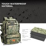 KastKing Bait Boss Fishing Tackle Backpack with Rod Holders-4 Tackle Boxes-Rain Cover,43L Large Storage for Fishing Gear, Dark Green Camouflage