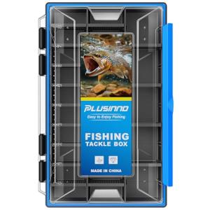 PLUSINNO Fishing Tackle Box, Waterproof Tackle Box Organizer with Removable Dividers,1 Packs /2 Packs Fishing Box Tackle Tray Lure Box and Terminal Tackle Storage