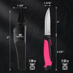 Mossy Oak Fixed Blade Outdoor Knife with Sheath, 4-inch Stainless Steel Drop Point Blade, Outdoor Knives for Hunting, Fishing, Camping (Magenta)