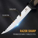 Mossy Oak 3-Piece Fishing Fillet Knife Set with Protective Sheath, Stainless Steel Filet Knives with Non-Slip Handle, Bait Knife for Filleting and Boning, Perfect for Fresh or Saltwater (Brown)