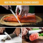 Mossy Oak 3-Piece Fishing Fillet Knife Set with Protective Sheath, Stainless Steel Filet Knives with Non-Slip Handle, Bait Knife for Filleting and Boning, Perfect for Fresh or Saltwater (Brown)