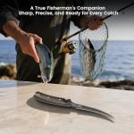 SYOKAMI Fillet Knife, Razor Sharp 7.2 Inch Boning Knife, High Carbon Stainless Steel Filet Knives with High Flexibility, Wooden Handle, Full Tang Damascus Pattern Fishing Knives, Christmas Gift