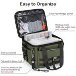 LGAG 30L Large Fishing Tackle Bag, Waterproof Tackle Box Bag for Saltwater & Freshwater Fishing, Gear and Equipment Storage, Padded Shoulder Strap, Gift for Men, Green