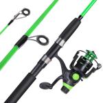 Sougayilang Catfish Fishing Rod and Reel Combo, 2-Piece Spinning Combo, Durable Graphite & Glass Blanks Fishing Pole for Crappie-Green-5.9ft and 2000 Spinning Reel
