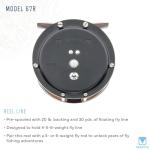 Martin Model 67R Fly Fishing Reel, Single Action, Metal Click Drag, Aluminum Construction, Line Guides, 6-Weight Floating Fly Line, Interchangeable Retrieve, Push-Button Release, Brown/Silver
