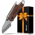 Gifts for Men Him Dad Christmas Stocking Stuffers, Wood Folding Knife, Stocking Stuffers for Men Christmas Birthday, Everyday Carry Knife for Daily Use Camping Hunting Fishing Hiking, EDC Box Cutter