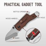 Gifts for Men Him Dad Christmas Stocking Stuffers, Wood Folding Knife, Stocking Stuffers for Men Christmas Birthday, Everyday Carry Knife for Daily Use Camping Hunting Fishing Hiking, EDC Box Cutter