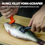 PROBITE RUNCL Fishing Fillet Knife Combo Set, Fishing Tools Kit With 7" Fillet Knife, Fillet Fork, Knife Sharpener and Fish Scaler Remover, 4 Pieces fishing Kit Tool, Perfect for Fresh or Saltwater