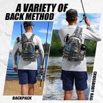 Piscifun Fishing Tackle Backpack with Rod & Gear Holder, Lightweight Outdoor Water-Resistant Fishing Shoulder Storage Bag