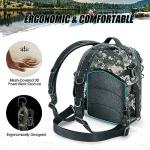 Piscifun Fishing Tackle Backpack with Rod & Gear Holder, Lightweight Outdoor Water-Resistant Fishing Shoulder Storage Bag