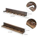 MyGift Fishing Rod Holder, Wall Mounted Burnt Wood Fishing Pole Holders for Garage, Adjustable Vertical Hanging Garage Storage Fisherman Gear Rack Holds 6 Rods, Christmas Gift