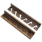 MyGift Fishing Rod Holder, Wall Mounted Burnt Wood Fishing Pole Holders for Garage, Adjustable Vertical Hanging Garage Storage Fisherman Gear Rack Holds 6 Rods, Christmas Gift