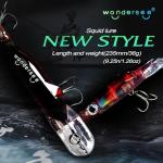 Wondersee Squid Fishing Bait Soft Hard Lures Kit Swimbait Crankbait Jig Simulation Weighted Holographic 4 PCS, Dark Green