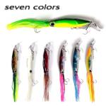 Wondersee Squid Fishing Bait Soft Hard Lures Kit Swimbait Crankbait Jig Simulation Weighted Holographic 4 PCS, Dark Green