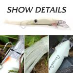 Wondersee Squid Fishing Bait Soft Hard Lures Kit Swimbait Crankbait Jig Simulation Weighted Holographic 4 PCS, Dark Green