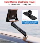 VAZESWIN Aluminum Alloy Fish Finder Mount with C Size 1.5" Ball Rectangle Plate & Round Base, 9.1" Long Arm Marine Electronic Mount Compatible with Garmin, Lowrance, Humminbird, Raymarine and More
