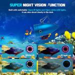 1200TVL Underwater Ice Fishing Camera 7inch LCD Monitor,82ft/25m Cable 10000mAh Battery,Fish Finder with 24pcs Lights Camera.12pcs Infrared,12pcs White Lights,Aluminium Case for Lake,Fish Boat