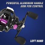 Baitcasting Reel, Baitcasting Fishing Reel, Aviation-Aluminium Spool, Aluminum Star-Shaped Trailer and Handle Arm, Magnetic Brake System, 7.1:1 Gear Ratio, 18+1 Stainless Steel Bearing, Left Hand