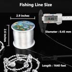 LUSTEMBER Fishing Wire, 1640 ft Clear Fishing Line, Strong Invisible String for Hanging Decorations, Balloons, Crafts, Jewelry Making, Beading, Bracelets and Necklaces