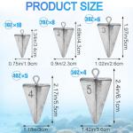 Pyramid Sinkers Fishing Weights Sinkers for Saltwater Fishing Weights Fishing Gear Tackle 1oz 2oz 3oz 4oz 5oz (1oz-10pcs)
