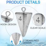 Pyramid Sinkers Fishing Weights Sinkers for Saltwater Fishing Weights Fishing Gear Tackle 1oz 2oz 3oz 4oz 5oz (1oz-10pcs)