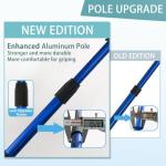 SEASPRO Telescoping Fishing Nets Lightweight Rubber Fish Net Durable with Non-Slip Grip - Freshwater and Saltwater (Blue) Fishpond Large Fish Net