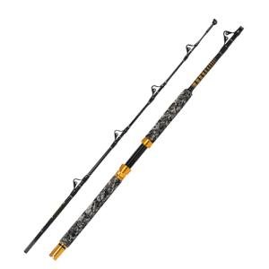 Fiblink 1-Piece Saltwater Offshore Trolling Rod 6-Feet Big Game Rod Conventional Boat Fishing Pole (Straight, 6 '- 2pc - 30-50lbs)
