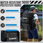 PLUSINNO Fishing Backpack with Rod Holders Tackle Box, 42L Large Water-resistant Fish Tackle Bag Store Fishing Gear