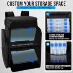 PLUSINNO Fishing Backpack with Rod Holders Tackle Box, 42L Large Water-resistant Fish Tackle Bag Store Fishing Gear