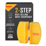 Smith's CCKS 2-Step Knife Sharpener - Yellow - 2-Step Preset Coarse & Fine Slots - Outdoor Handheld Knife Sharpener - Fishing, Hunting, Fillet, Pocket Knives - Compact Plastic Portable Keychain Tool